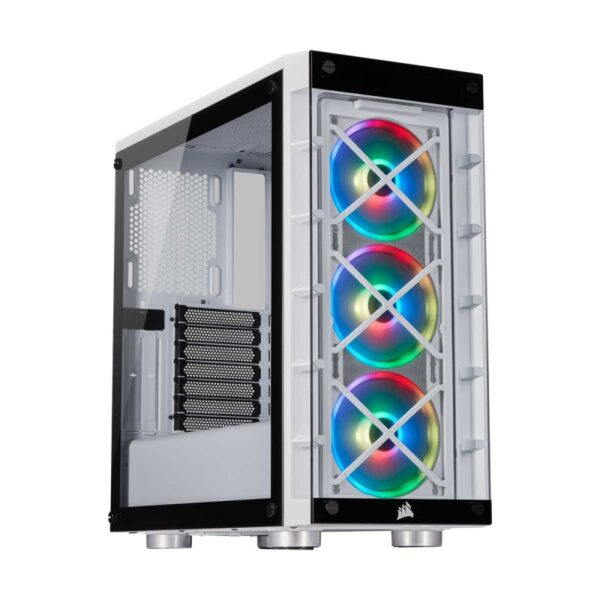 Corsair iCUE 465X RGB Tempered Glass Mid Tower ATX Case  White